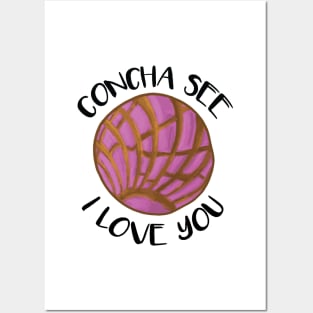 Concha See I Love You Pink Humor Pun Posters and Art